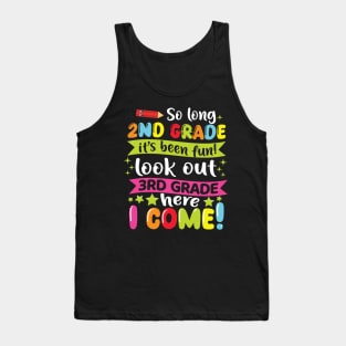 Kids So Long 2nd Grade Graduation 3rd Grade Here I Come 2024 Tank Top